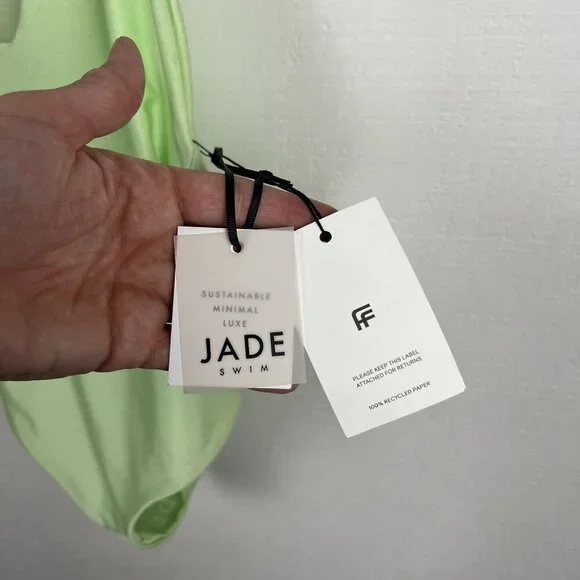 Jade Swim All In One Piece S Womens New $198 Melon Green V Neck Strappy